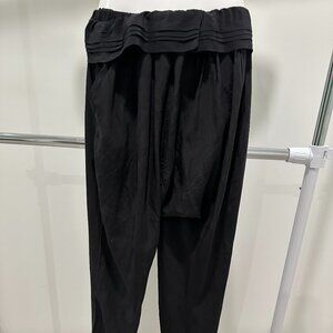 Isabel Marant Womens Ruffle Trim Elastic Waist Zipper Hem Pants Black Size 1 S